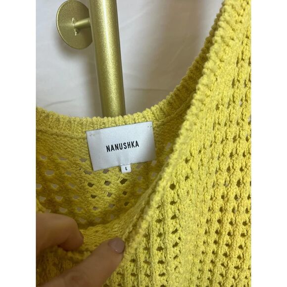 Nanushka Tula Yellow Crochet Tank Sz. L - Picture 3 of 6